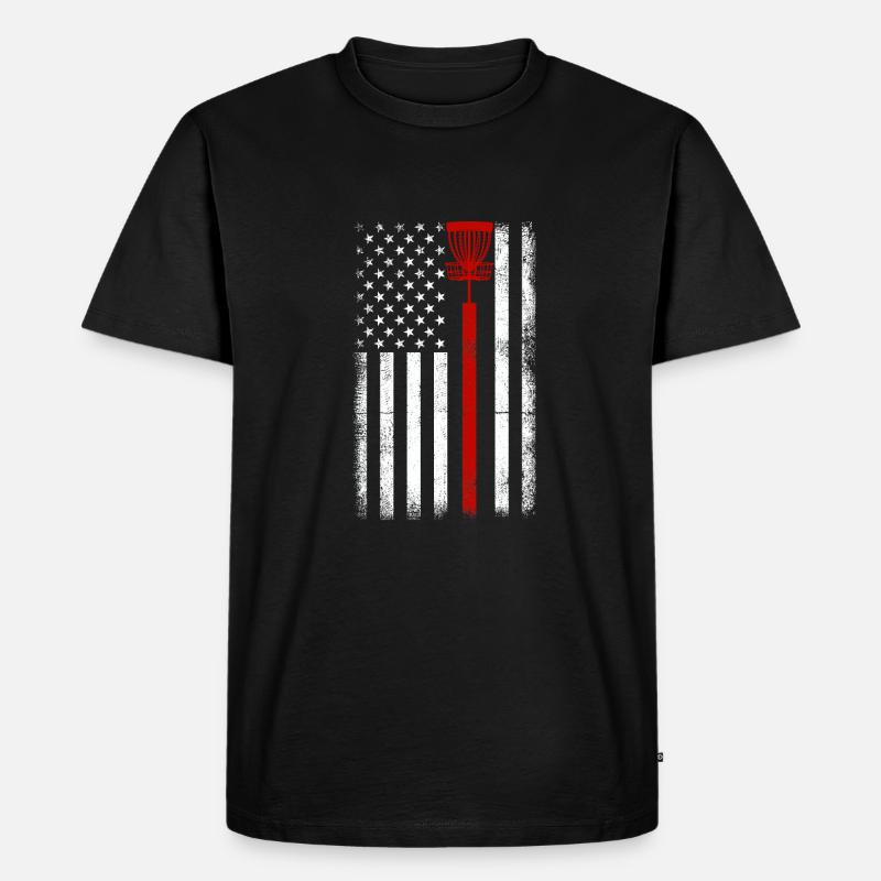Scheibengolf Scheibengolfer American Falg Patriot - Männer Premium Bio T-Shirt - Schwarz