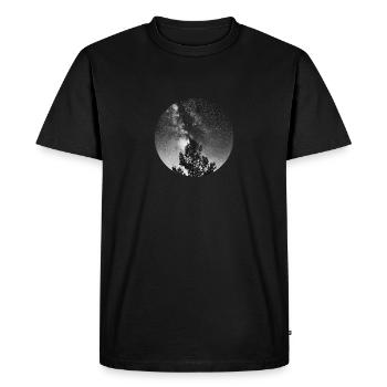 Voie lactée avec arbre - T-shirt Premium bio Homme - noir - Devant - Nico (187cm)