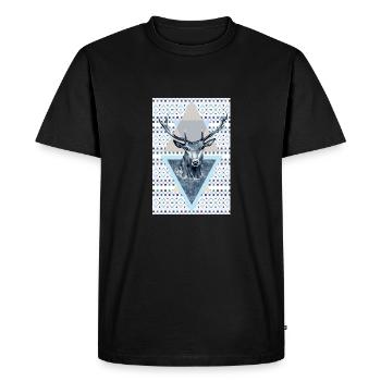 Cerf roi de la forêt - T-shirt Premium bio Homme - noir - Devant - Nico (187cm)