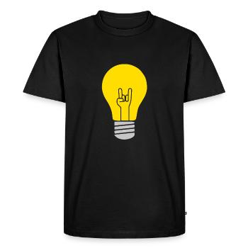Rock electrifies - Men's Premium Organic T-Shirt - black - Front - Nico (187cm)