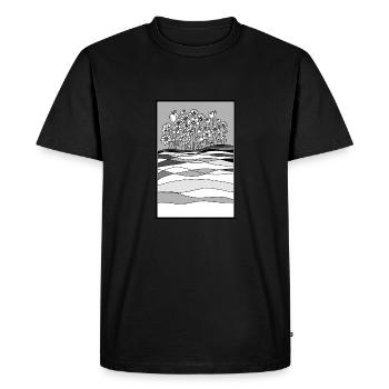 paysage avec des fleurs - T-shirt Premium bio Homme - noir - Devant - Nico (187cm)
