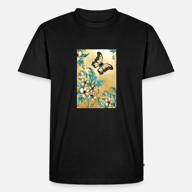 Schmetterling - Männer Premium Bio T-Shirt - Schwarz