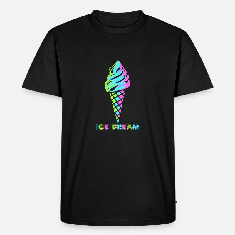 italienisches Eis ice dream - Männer Premium Bio T-Shirt - Schwarz