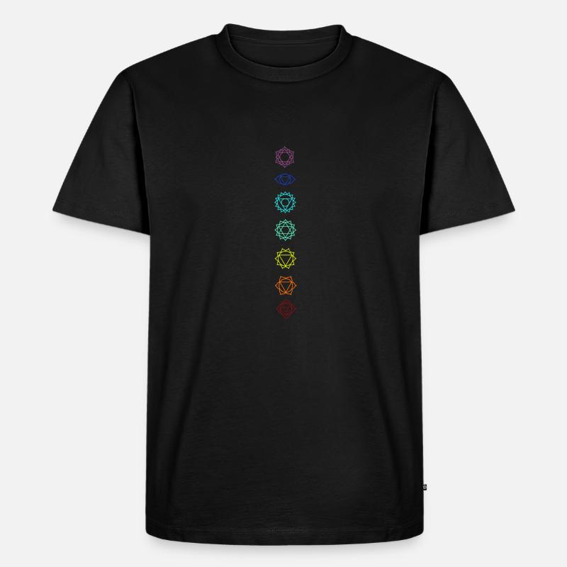 Sieben Chakren - Männer Premium Bio T-Shirt - Schwarz
