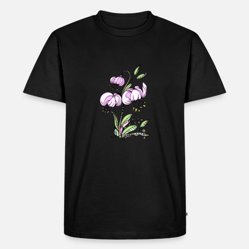 Blumen - Männer Premium Bio T-Shirt - Schwarz