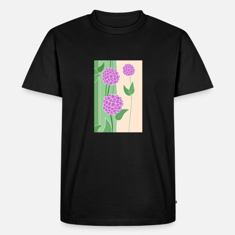 Blumen - Männer Premium Bio T-Shirt - Schwarz