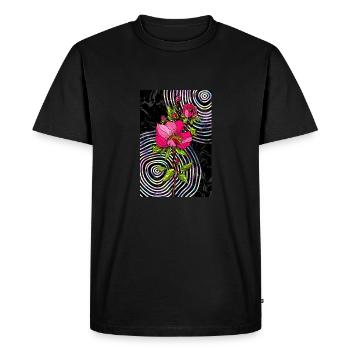 Red Roses - Men's Premium Organic T-Shirt - black - Front - Nico (187cm)
