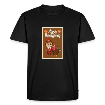 Thanksgiving turkey turkey thanksgiving - Men's Premium Organic T-Shirt - black - Front - Nico (187cm)