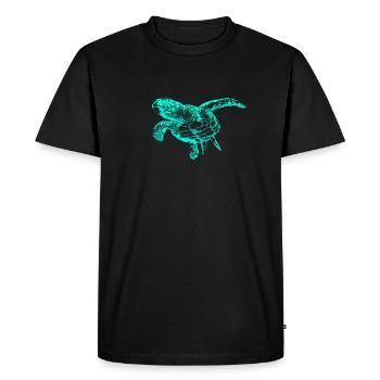 Tortue (néon) - T-shirt Premium bio Homme - noir - Devant - Nico (187cm)