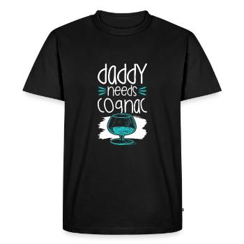 cognac papa drink - T-shirt Premium bio Homme - noir - Devant - Nico (187cm)