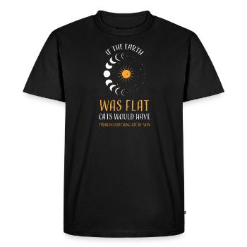 Si la terre était plate, les chats le feraient... - T-shirt Premium bio Homme - noir - Devant - Nico (187cm)
