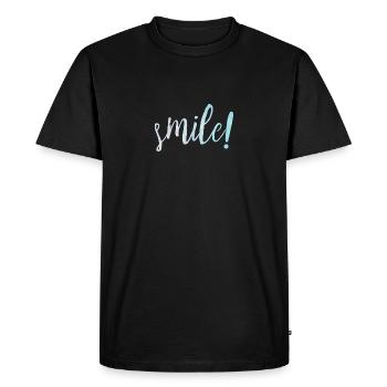 Smile! Motivation Goals Positivity - Men's Premium Organic T-Shirt - black - Front - Nico (187cm)