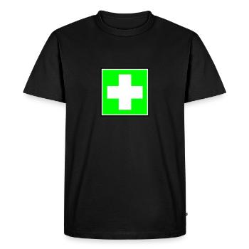 First Aid Cross - Men's Premium Organic T-Shirt - black - Front - Nico (187cm)