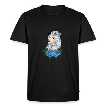 Wolf girl - Men's Premium Organic T-Shirt - black - Front - Nico (187cm)