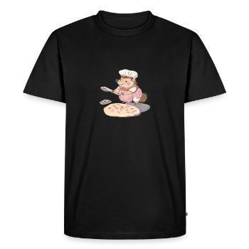 Joyeux Hedgehog Baker : Délices sincères - T-shirt Premium bio Homme - noir - Devant - Nico (187cm)