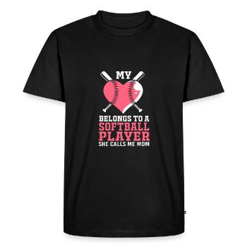 Maman de softball Maman de softball - T-shirt Premium bio Homme - noir - Devant - Nico (187cm)