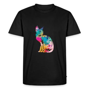 Chats Sphynx - T-shirt Premium bio Homme - noir - Devant - Nico (187cm)