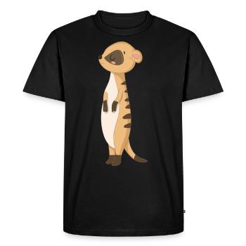 Doux suricate Manguste - T-shirt Premium bio Homme - noir - Devant - Nico (187cm)