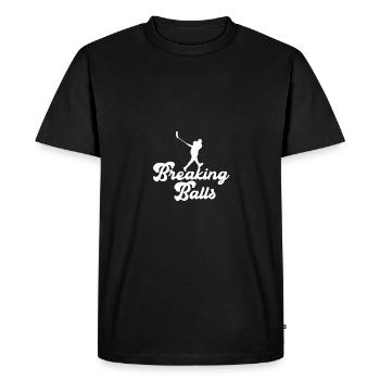 Drôle de Floorball Floorball T Shirt Cadeau - T-shirt Premium bio Homme - noir - Devant - Nico (187cm)
