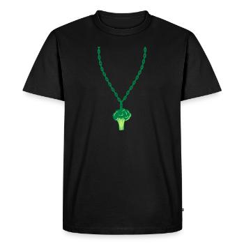 collier brocoli bijoux sain vitamines - T-shirt Premium bio Homme - noir - Devant - Nico (187cm)