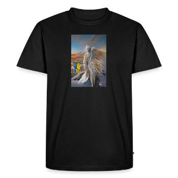 Ange pour l’Ukraine - T-shirt Premium bio Homme - noir - Devant - Nico (187cm)