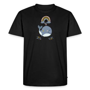 Baleine d’arc-en-ciel - T-shirt Premium bio Homme - noir - Devant - Nico (187cm)