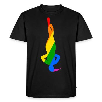 Pose colorée du poirier dans le yoga - T-shirt Premium bio Homme - noir - Devant - Nico (187cm)