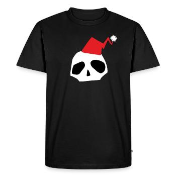 Christmas Skull - Men's Premium Organic T-Shirt - black - Front - Nico (187cm)