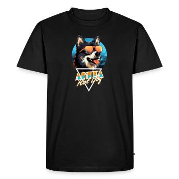 Chemise à hot-dog Akita Retro Wave - T-shirt Premium bio Homme - noir - Devant - Nico (187cm)