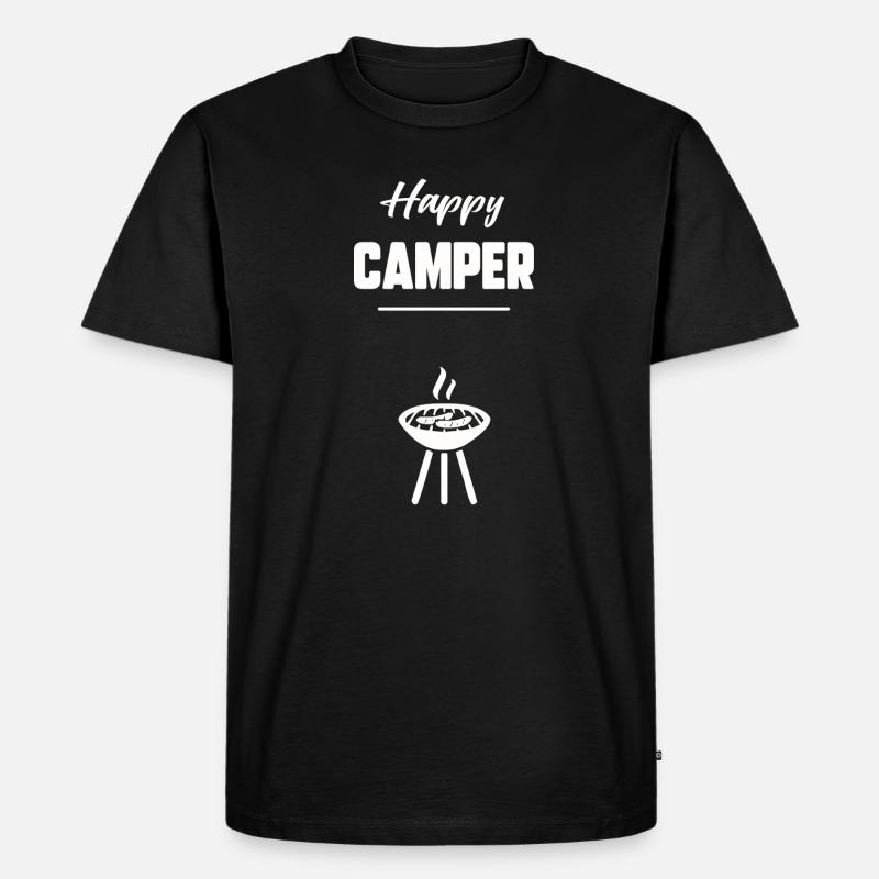 Glücklicher Camper - Männer Premium Bio T-Shirt - Schwarz