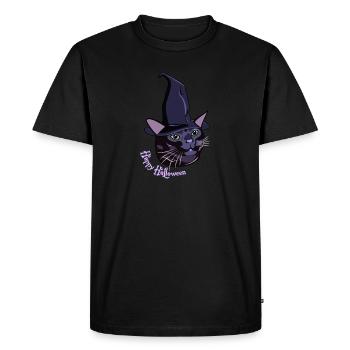Feliz Halloween Gato Disociado - T-shirt Premium bio Homme - noir - Devant - Nico (187cm)