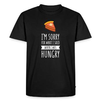 Je suis désolé pour ce que j'ai dit quand j'avais faim - T-shirt Premium bio Homme - noir - Devant - Nico (187cm)