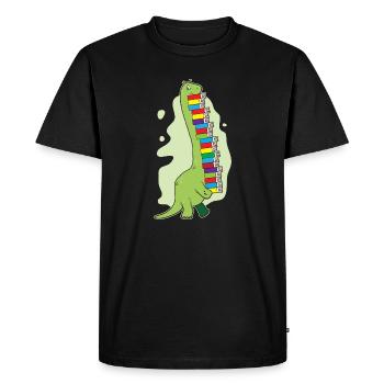 Idée de cadeau de Dino de Bookworm mignon de livre de lecture de dinosaure - T-shirt Premium bio Homme - noir - Devant - Nico (187cm)