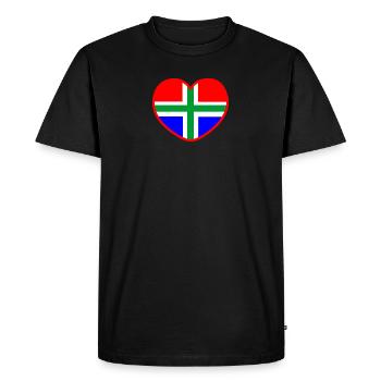 Le vrai cœur de Groningsevlag Groningue - T-shirt Premium bio Homme - noir - Devant - Nico (187cm)