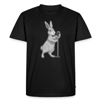 Bunny Singer Microphone Singing - Men's Premium Organic T-Shirt - black - Front - Nico (187cm)