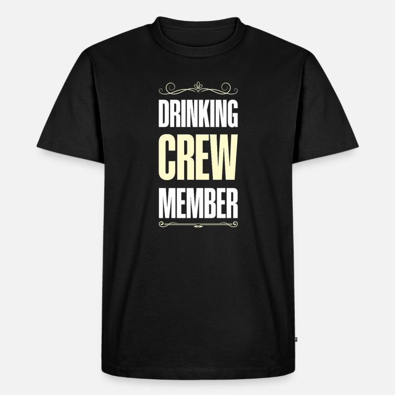 Drinking Crew - Männer Premium Bio T-Shirt - Schwarz