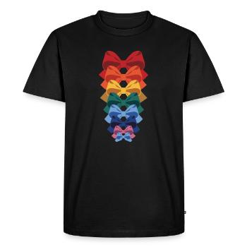 Arc-en-ciel colorés Diversité - T-shirt Premium bio Homme - noir - Devant - Nico (187cm)
