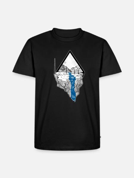 Berglandschaft - Männer Premium Bio T-Shirt - Schwarz