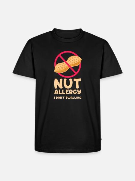 Nut allergy I don't swallow - Men's Premium Organic T-Shirt - black