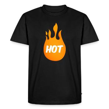 Hot Lit fire - Men's Premium Organic T-Shirt - black - Front - Nico (187cm)