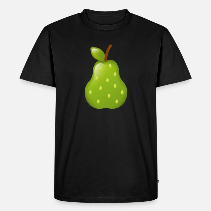Smiley Pear - Männer Premium Bio T-Shirt - Schwarz