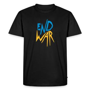 L’Ukraine met fin à la guerre - T-shirt Premium bio Homme - noir - Devant - Nico (187cm)