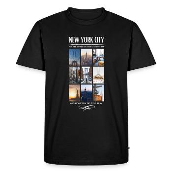 New York City Skyline NYC Manhattan - Men's Premium Organic T-Shirt - black - Front - Nico (187cm)