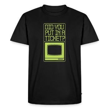 Avez-vous pris un billet ? - T-shirt Premium bio Homme - noir - Devant - Nico (187cm)