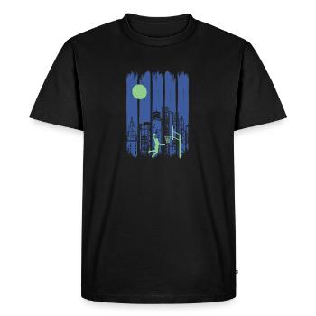Joueur de basket-ball Dunking Joueur de basket-ball - T-shirt Premium bio Homme - noir - Devant - Nico (187cm)