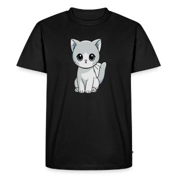 Chat - T-shirt Premium bio Homme - noir - Devant - Nico (187cm)