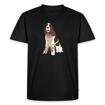 Cadeau de chien Springer Spaniel anglais - T-shirt Premium bio Homme - noir - Devant - Nico (187cm)