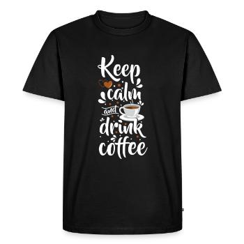 Espresso Amateur de café Latte Macchiato - T-shirt Premium bio Homme - noir - Devant - Nico (187cm)