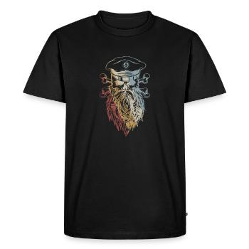 Pirate Skull Retro Style Vintage - T-shirt Premium bio Homme - noir - Devant - Nico (187cm)