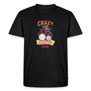 Salade biologique végétalienne végétalienne de radis Jardin - T-shirt Premium bio Homme - noir - Devant - Nico (187cm)